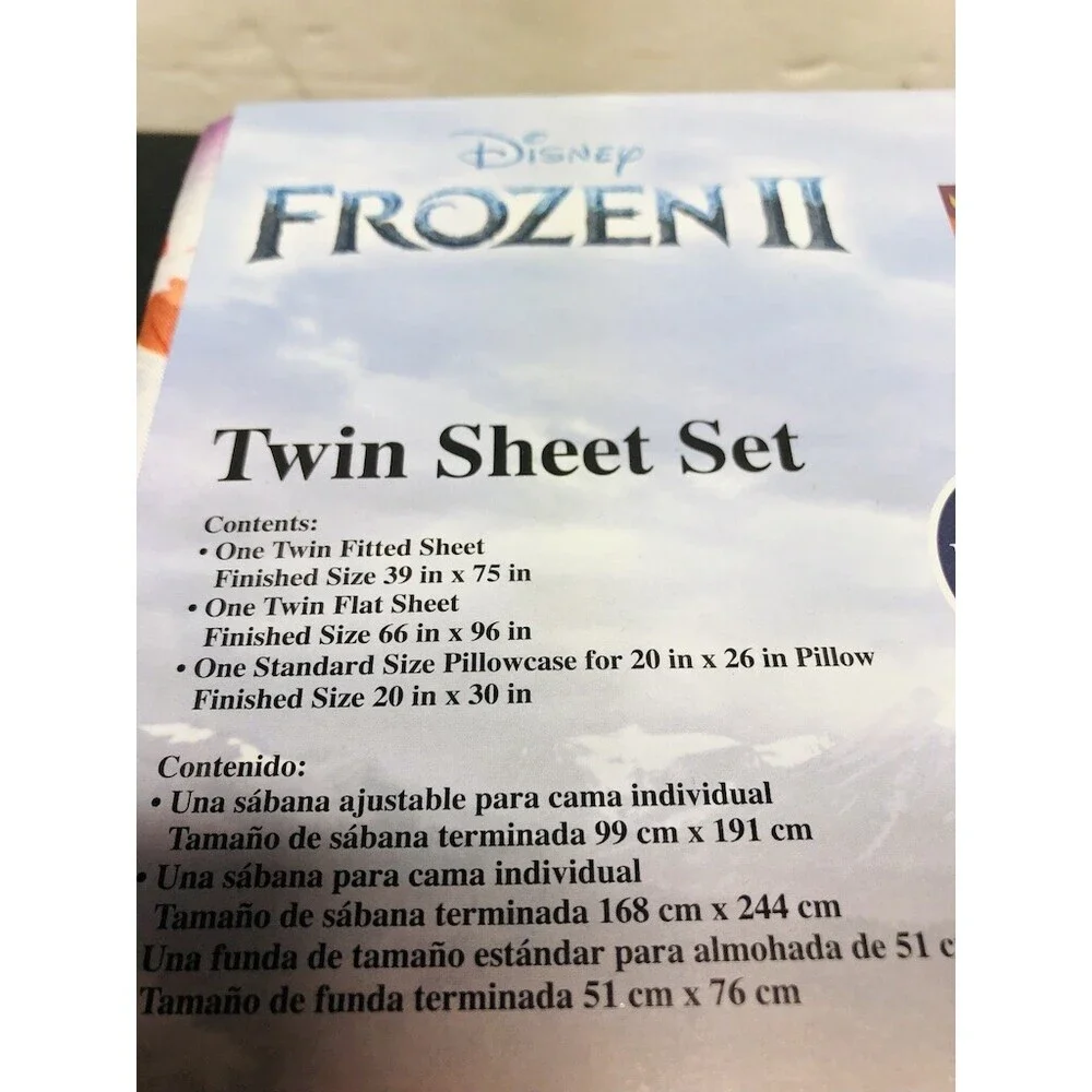 Disney Frozen 2 Elsa Anna Twin Sheet Flat Fitted Pillowcase 3 Pc Set Microfiber